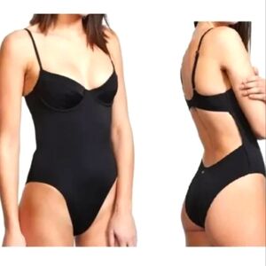 Victoria's Secrets Black One Pc. Bathing Suit womens sz Medium NWT!!